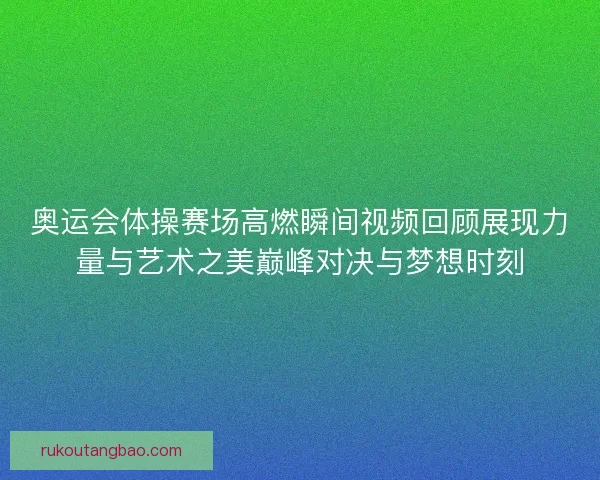 奥运会体操赛场高燃瞬间视频回顾展现力量与艺术之美巅峰对决与梦想时刻